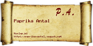 Paprika Antal névjegykártya